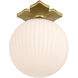Orly 1 Light 10 inch Aged Brass Semi Flush Ceiling Light