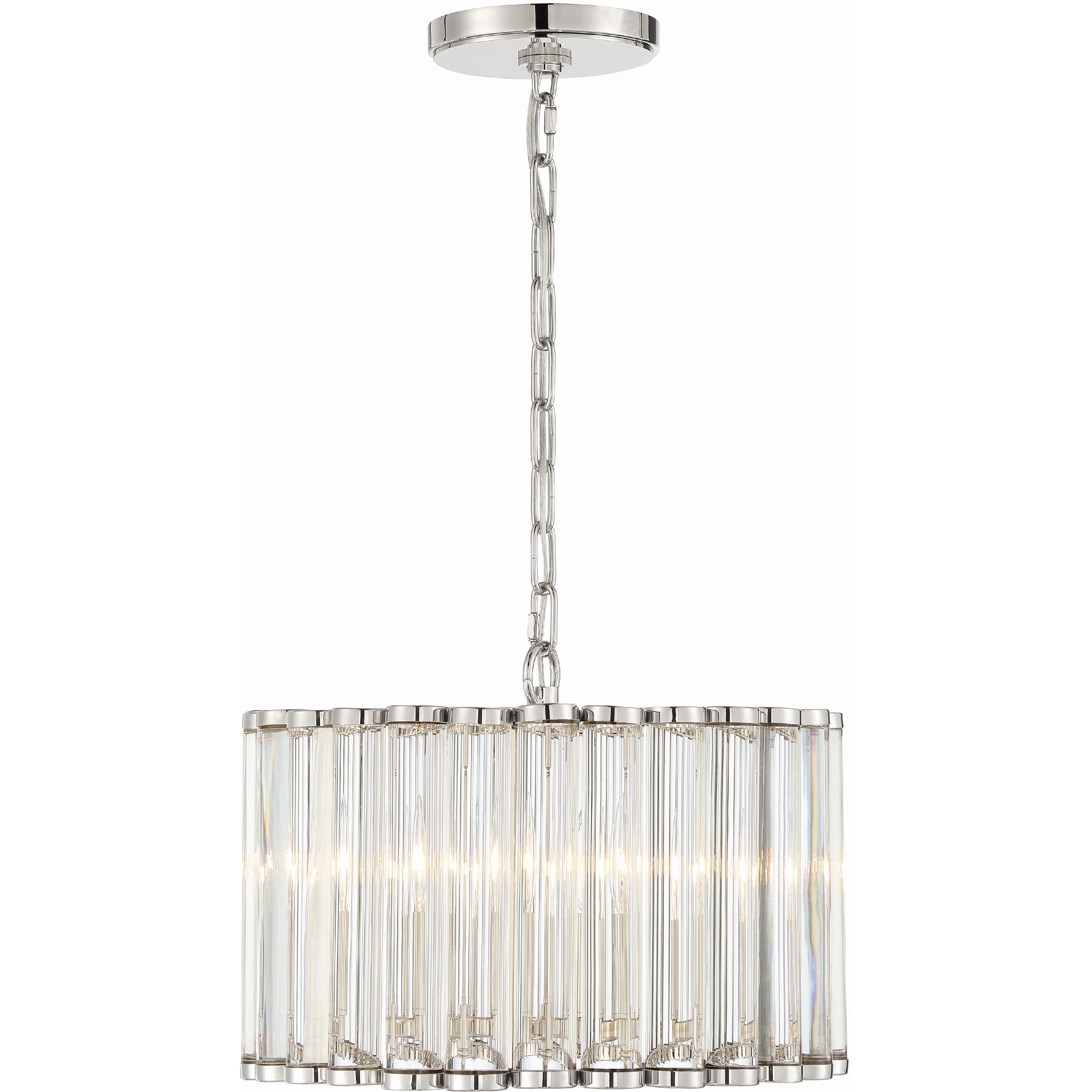 Elliot 4 Light 15.25 inch Polished Nickel Mini Chandelier Ceiling Light