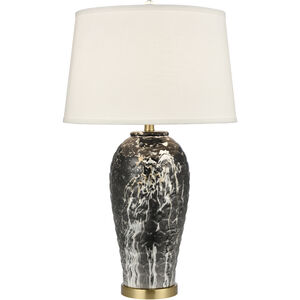 Causeway Waters 30 inch 150.00 watt Black Marbleized with Gold Table Lamp Portable Light