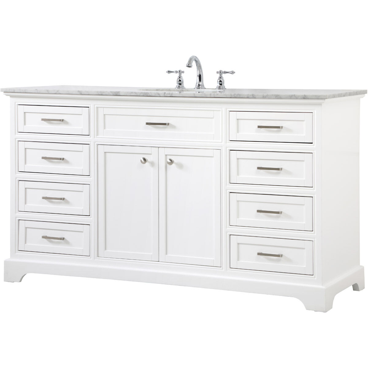 Americana 60 X 22 X 35 inch White Vanity Sink Set