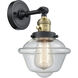 Franklin Restoration Small Oxford LED 7.5 inch Black Antique Brass Sconce Wall Light, Franklin Restoration