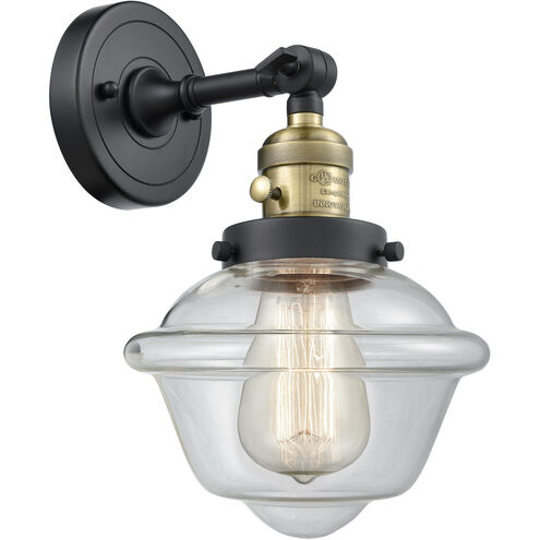 Franklin Restoration Small Oxford LED 7.5 inch Black Antique Brass Sconce Wall Light, Franklin Restoration