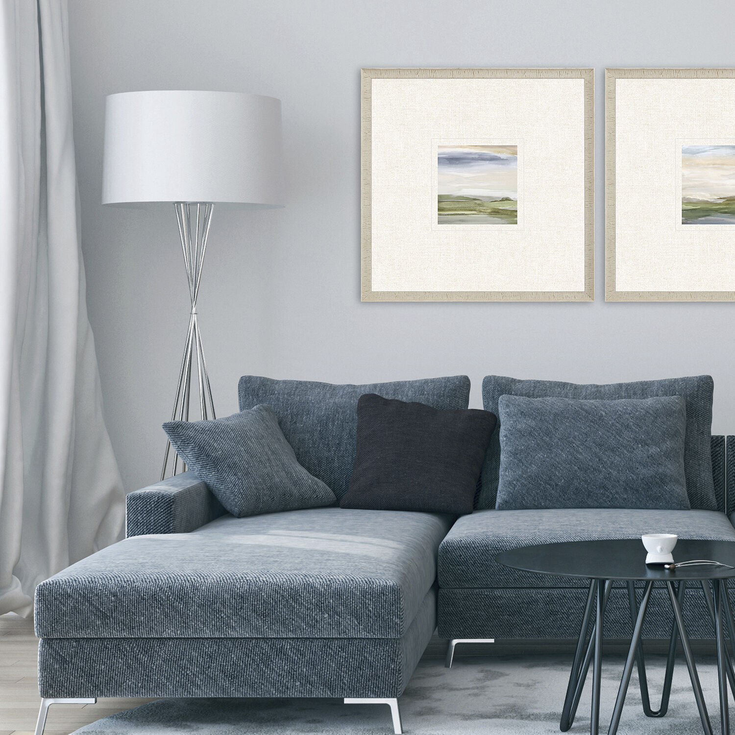 Wild Escape White and Green and Blue Framed Art