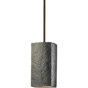 Radiance Collection LED 6 inch Hammered Brass with Matte Black Pendant Ceiling Light