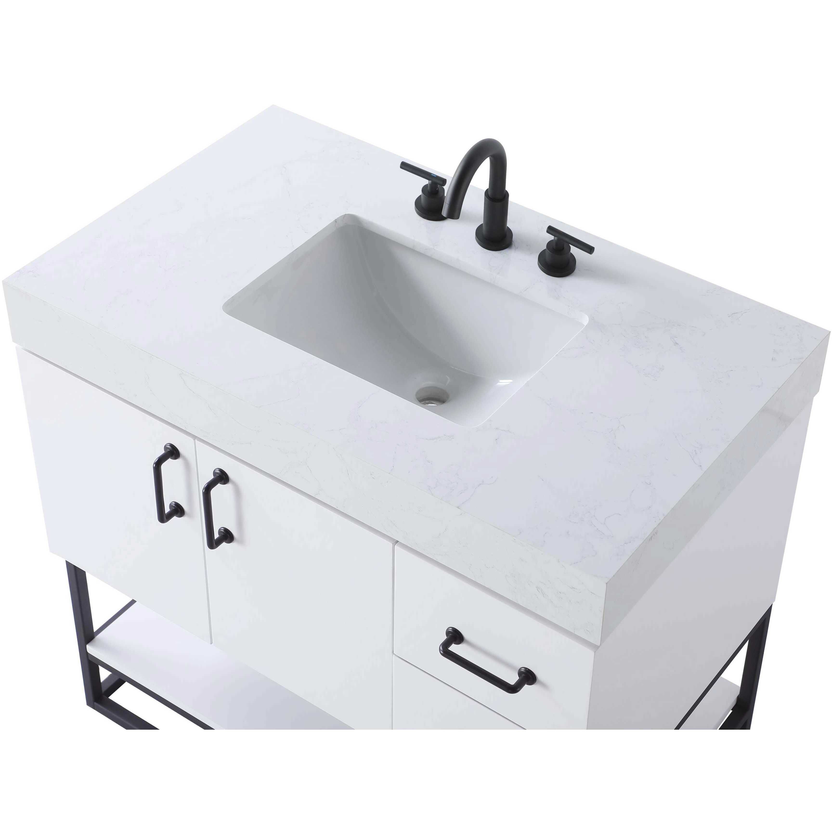 Caroline 36 X 34 inch White Bathroom Vanity Cabinet