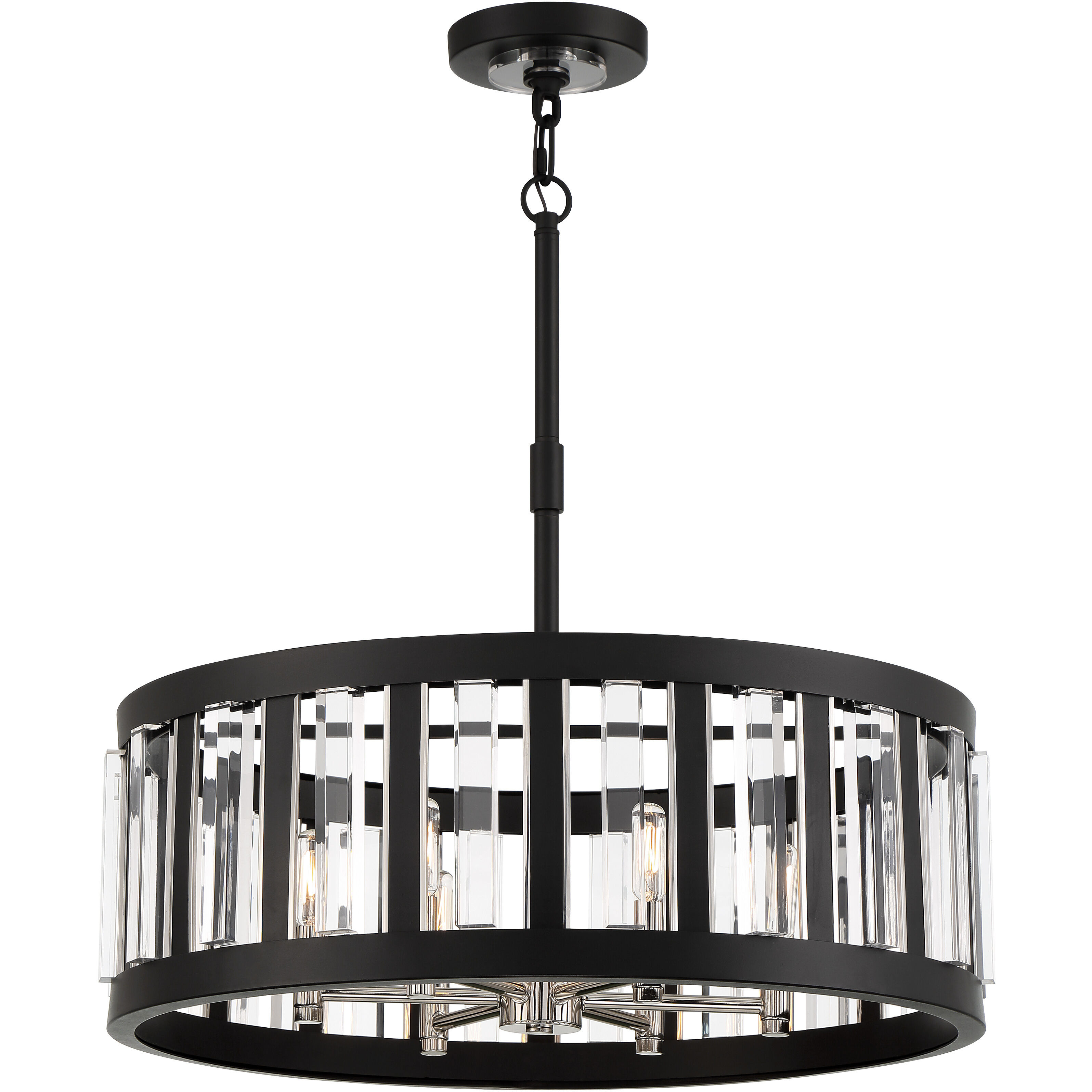 Majestic Splendor 6 Light 25.5 inch Polished Nickel/Sand Coal Pendant Ceiling Light