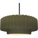 Radiance Collection - Pleated Tier Pendant Ceiling Light in Matte Black, Dedicated LED, Black Cord, Matte Green, 16.25W x 6H, Form+Finish+Function