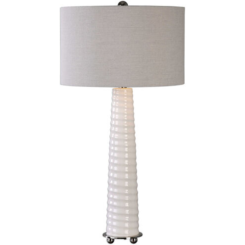 Mavone 32 inch 100 watt Brushed Nickel Table Lamp Portable Light