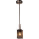 Wire Mesh 1 Light 4 inch Brushed Nickel Pendant Ceiling Light in Square with Flat Rim