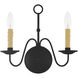 Heritage 2 Light 13 inch Black Wall Sconce Wall Light