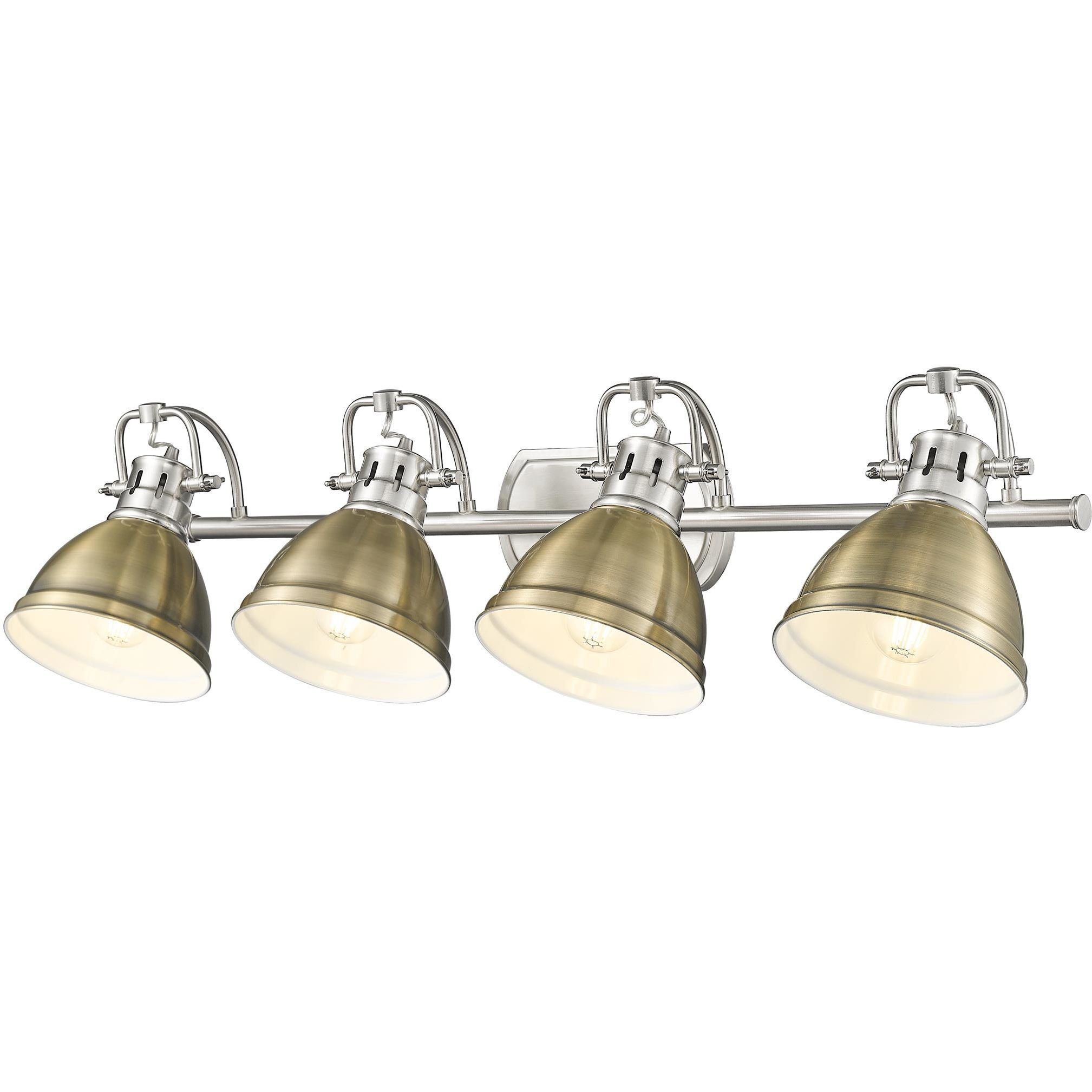 Yep Duncan Vanity Wall Light in Pewter, Aged Brass