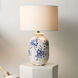 Ruth 22 inch 60 watt White and Blue Patterned Ceramic Table Lamp Portable Light