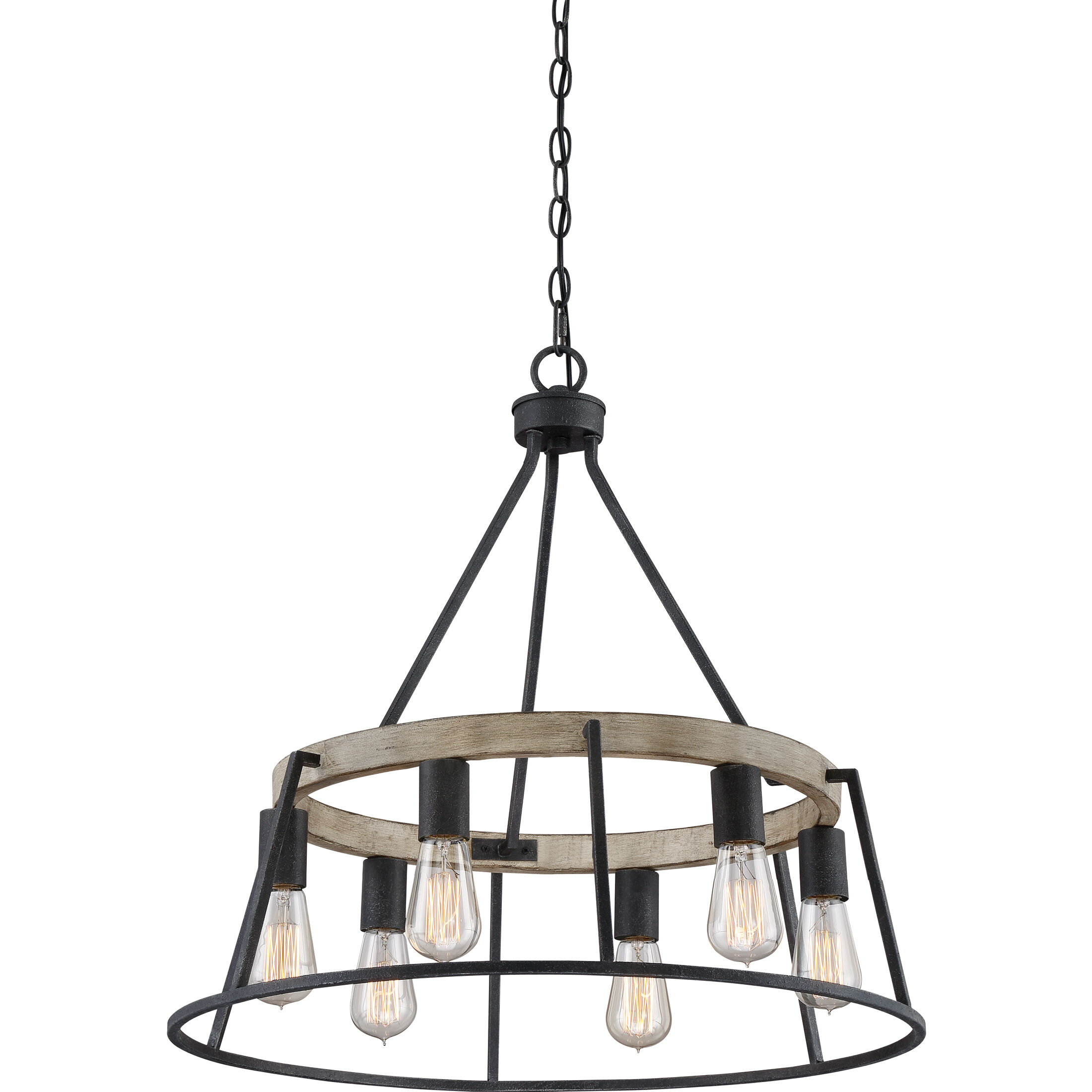 Brockton 6 Light 25 inch Grey Ash Chandelier Ceiling Light