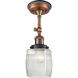 Franklin Restoration Colton Sconce Wall Light in Antique Copper/Matte Black