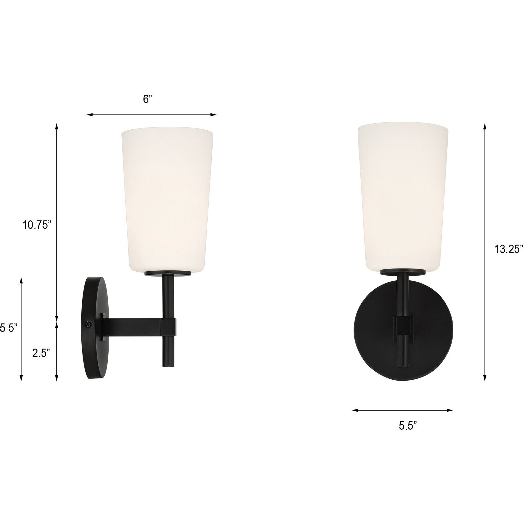 Colton Bath Sconce Wall Light in Black