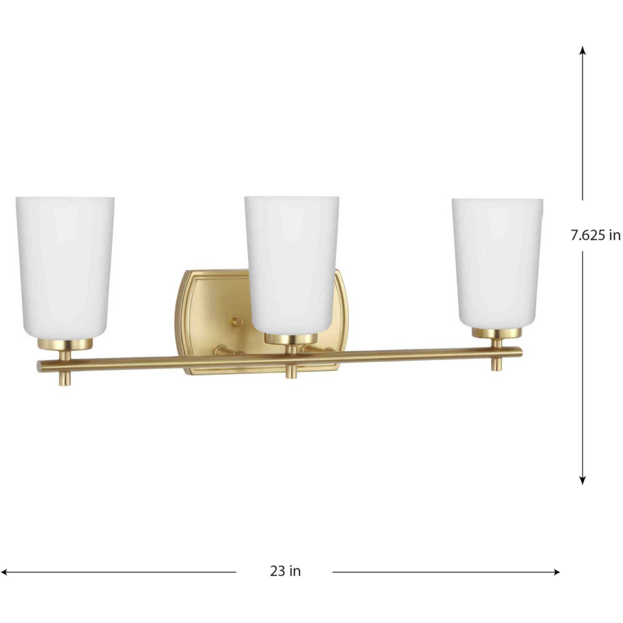 Adley 3 Light 23 inch Satin Brass Bath Vanity Light Wall Light
