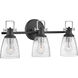 Easton 3 Light 24 inch Black with Chrome Vanity Light Wall Light in Black/Chrome