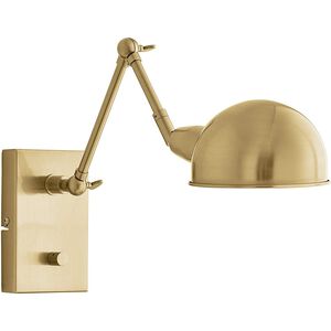 Sophia 12 inch 40.00 watt Brass Adjustable Swing Arm Wall Lamp Wall Light
