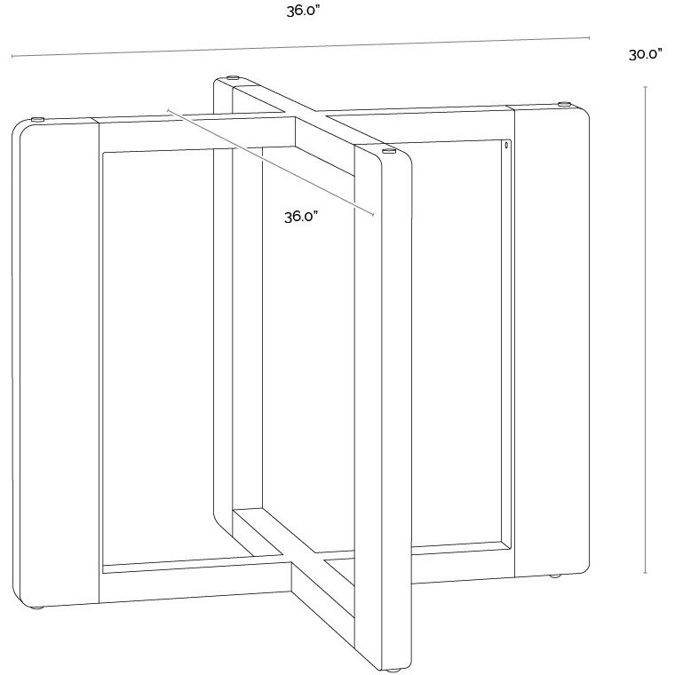Rejane Gold / Raw Umber Dining Table Base