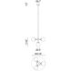 Maru 4 Light 20.28 inch Chrome Pendant Ceiling Light in Chrome and Clear