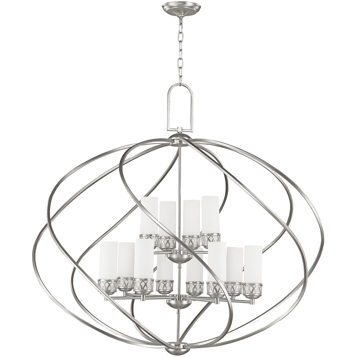 Westfield 12 Light 42 inch Brushed Nickel Foyer Chandelier Ceiling Light