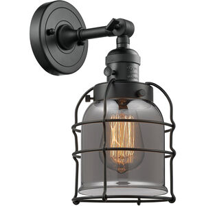 Franklin Restoration Small Bell Cage LED 6 inch Matte Black Sconce Wall Light, Franklin Restoration