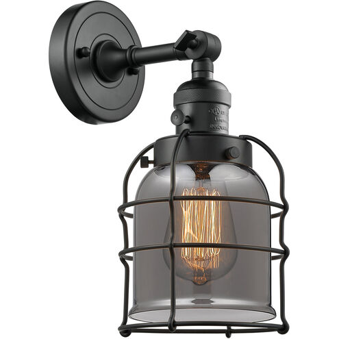Franklin Restoration Small Bell Cage LED 6 inch Matte Black Sconce Wall Light, Franklin Restoration