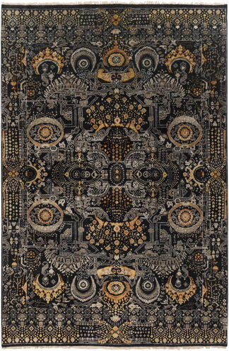 Empress 66 X 42 inch Black Rug in 4 X 6, Rectangle