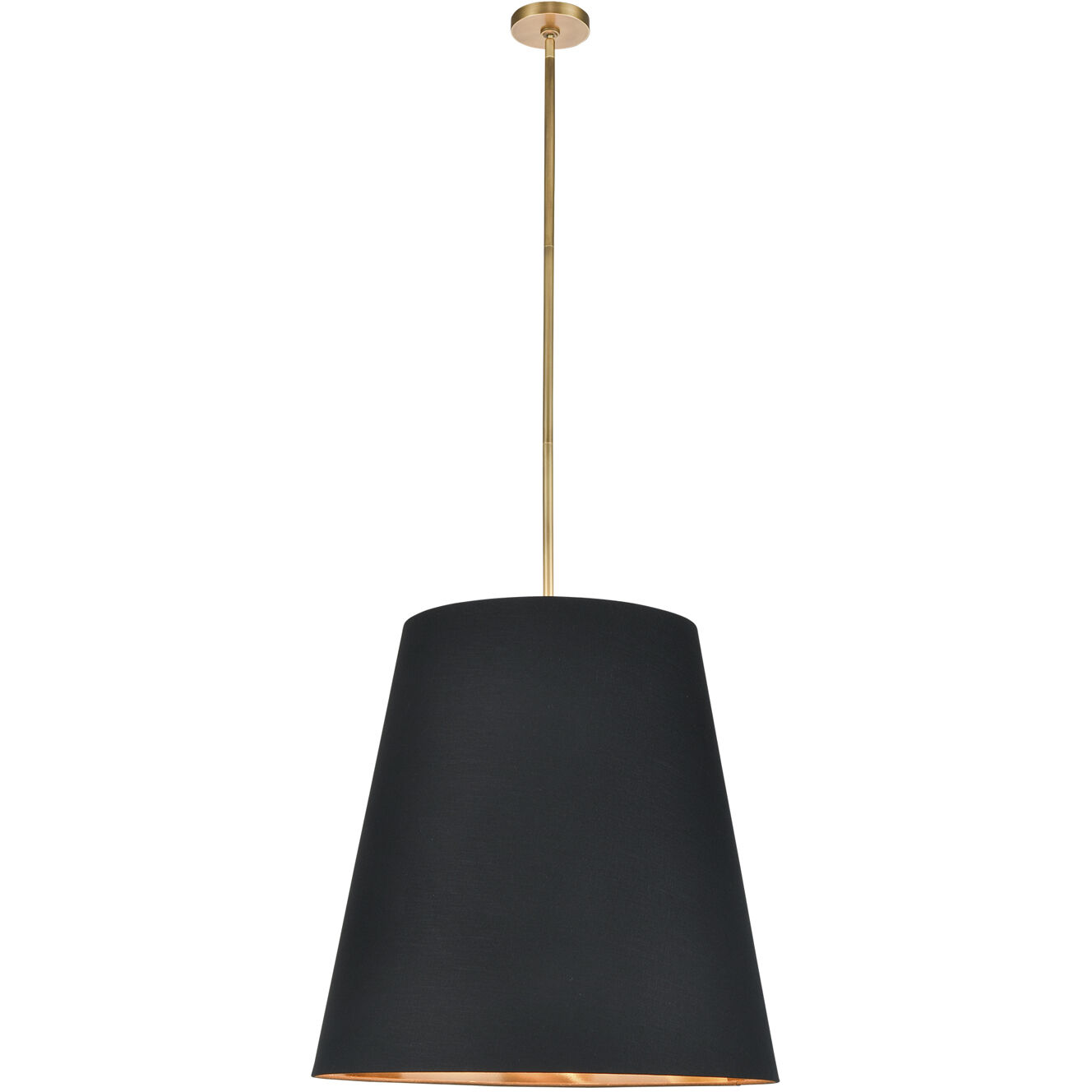 Calor 3 Light 24.88 inch Black Linen With Gold Parchment/Vintage Brass Pendant Ceiling Light in Black Linen With Gold Parchment and Vintage Brass