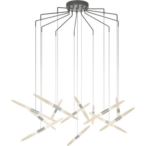 Ballet LED 27.25 inch Bright Satin Aluminum Chandelier Ceiling Light