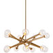 Matchstix 14 Light 39 inch Aged Gold Brass Pendant Ceiling Light in Aged Gold Brass and Clear