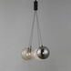 Burst LED 17 inch Black Multi-Light Pendant Ceiling Light in Mirror/Chrome