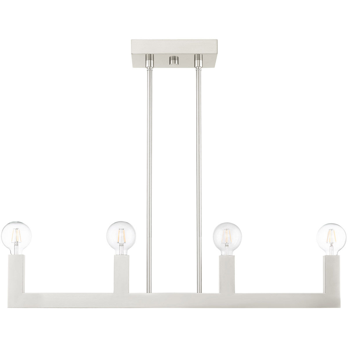 Solna 4 Light 34 inch Brushed Nickel Linear Chandelier Ceiling Light