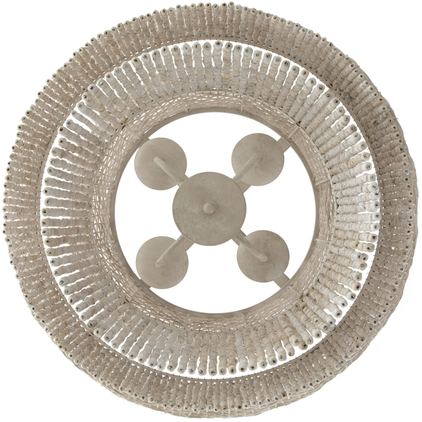 Halia 4 Light 30.5 inch Antique White / White Washed Wood Chandelier Ceiling Light