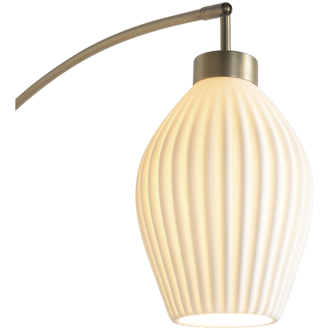 Santa Clara 85 inch 60.00 watt Walnut and Weathered Brass with Black Arc Floor Lamp Portable Light