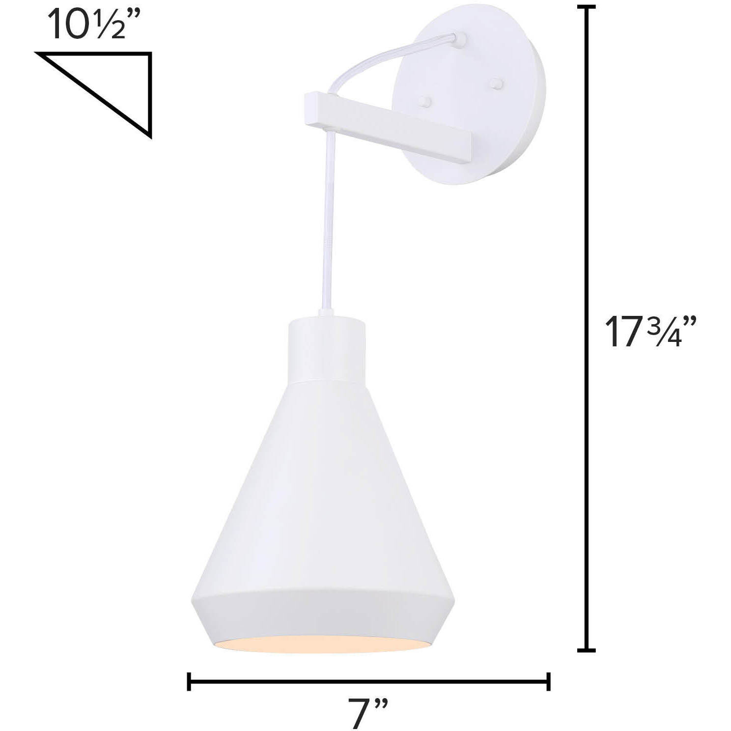 Byck 1 Light 7 inch Matte White Wall Fixture Wall Light