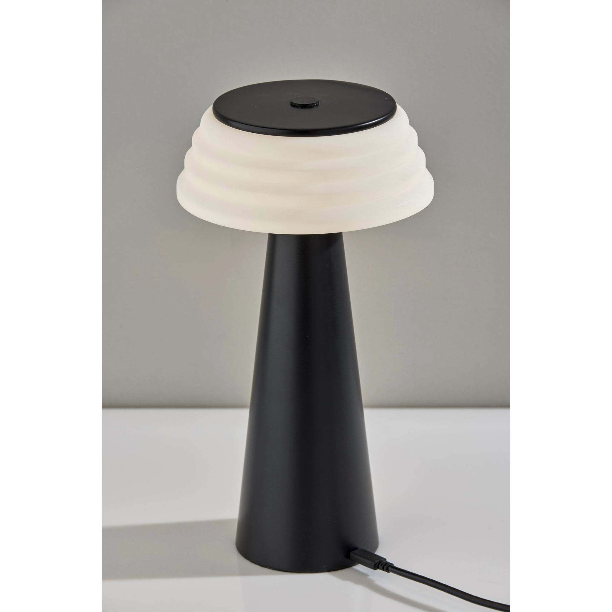Jacky 12.5 inch 1.50 watt Black LED Cordless Table Lamp Portable Light