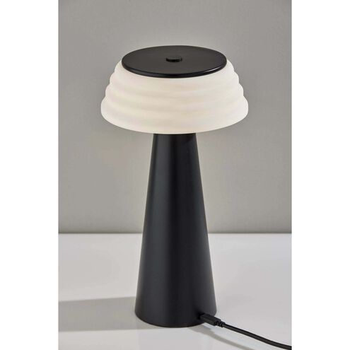 Jacky 12.5 inch 1.50 watt Black LED Cordless Table Lamp Portable Light