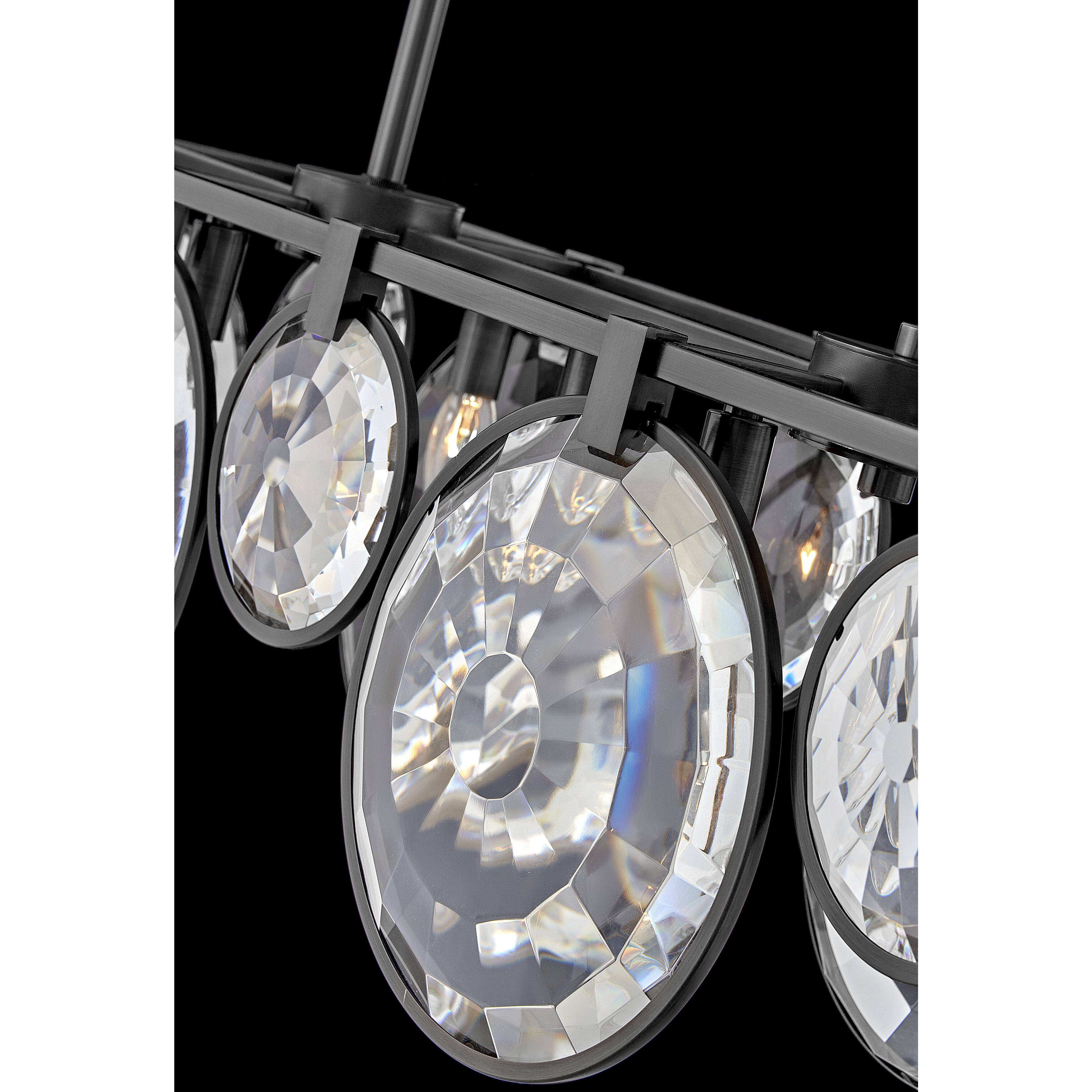 Nala LED 49.75 inch Black Chandelier Ceiling Light, Linear & Oval