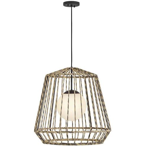Open Air Arlen 1 Light 24 inch Black Outdoor Hanging Light