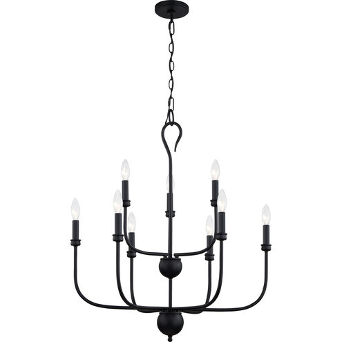 Blanche 9 Light 27 inch Matte Black Chandelier Ceiling Light