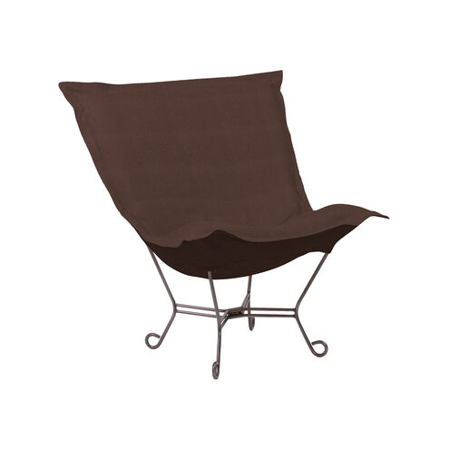 Puff Titanium Frame with Sterling Chocolate Scroll Chair with Cover