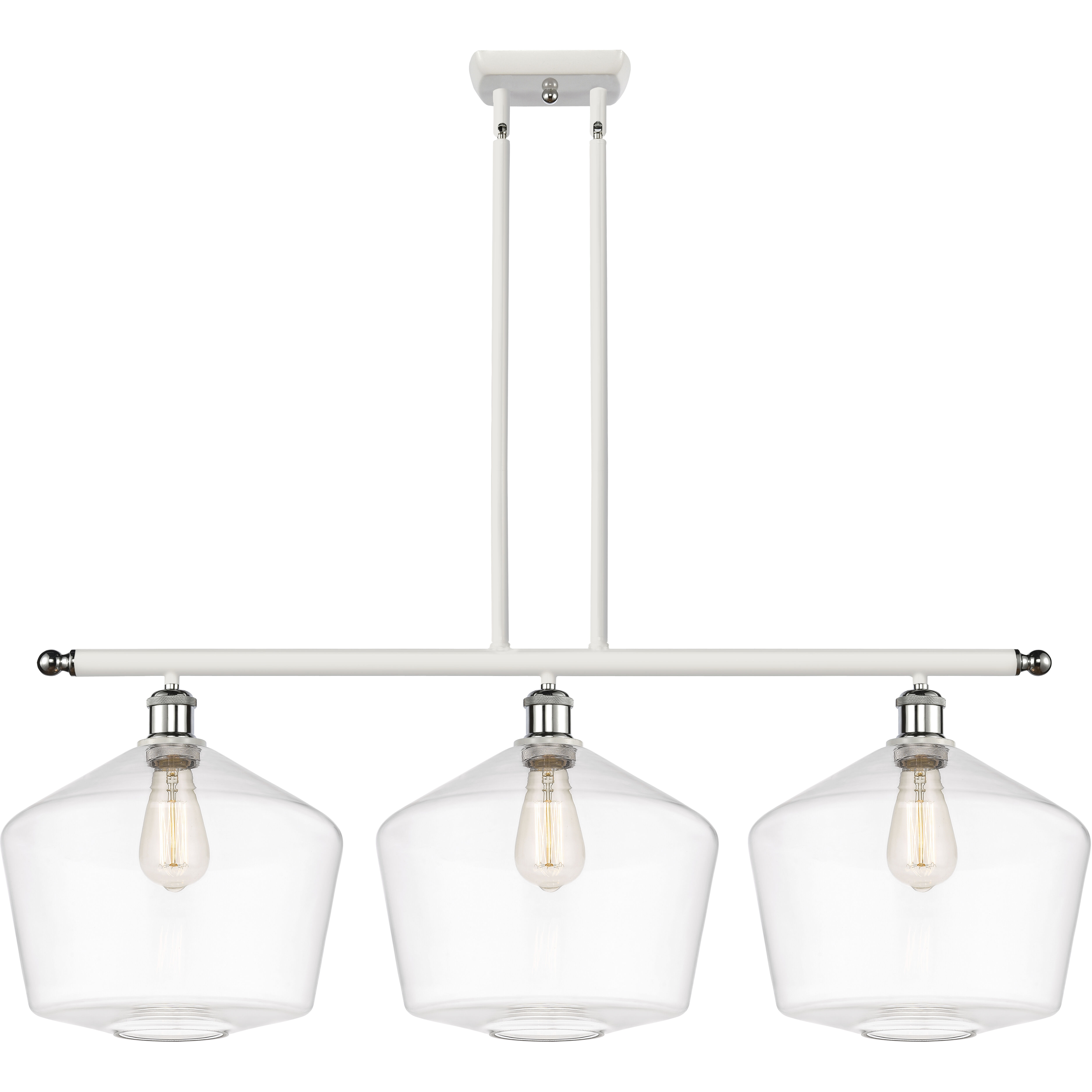 Ballston Cindyrella LED 39 inch White and Polished Chrome Island Light Ceiling Light in Clear Glass
