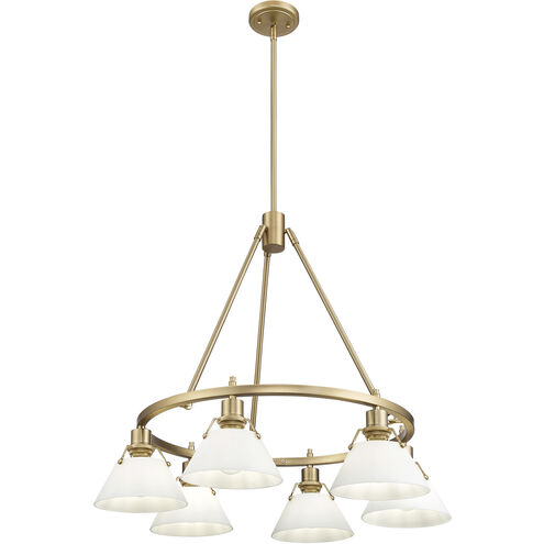Orwell 6 Light 29 inch Brushed Champagne Bronze Chandelier Ceiling Light in Opal Glass