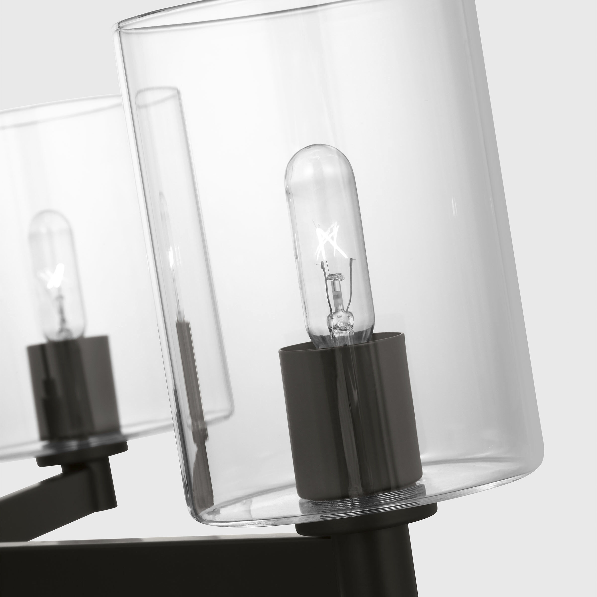 Fullton 3 Light 23.13 inch Midnight Black Semi-Flush Mount Ceiling Light in Clear Glass