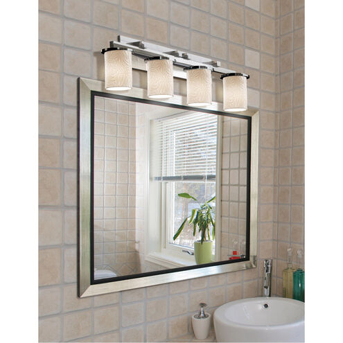 Limoges 4 Light 29 inch Polished Chrome Bath Bar Wall Light in Bamboo, Incandescent