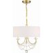 Delilah 3 Light 15.75 inch Aged Brass Mini Chandelier Ceiling Light