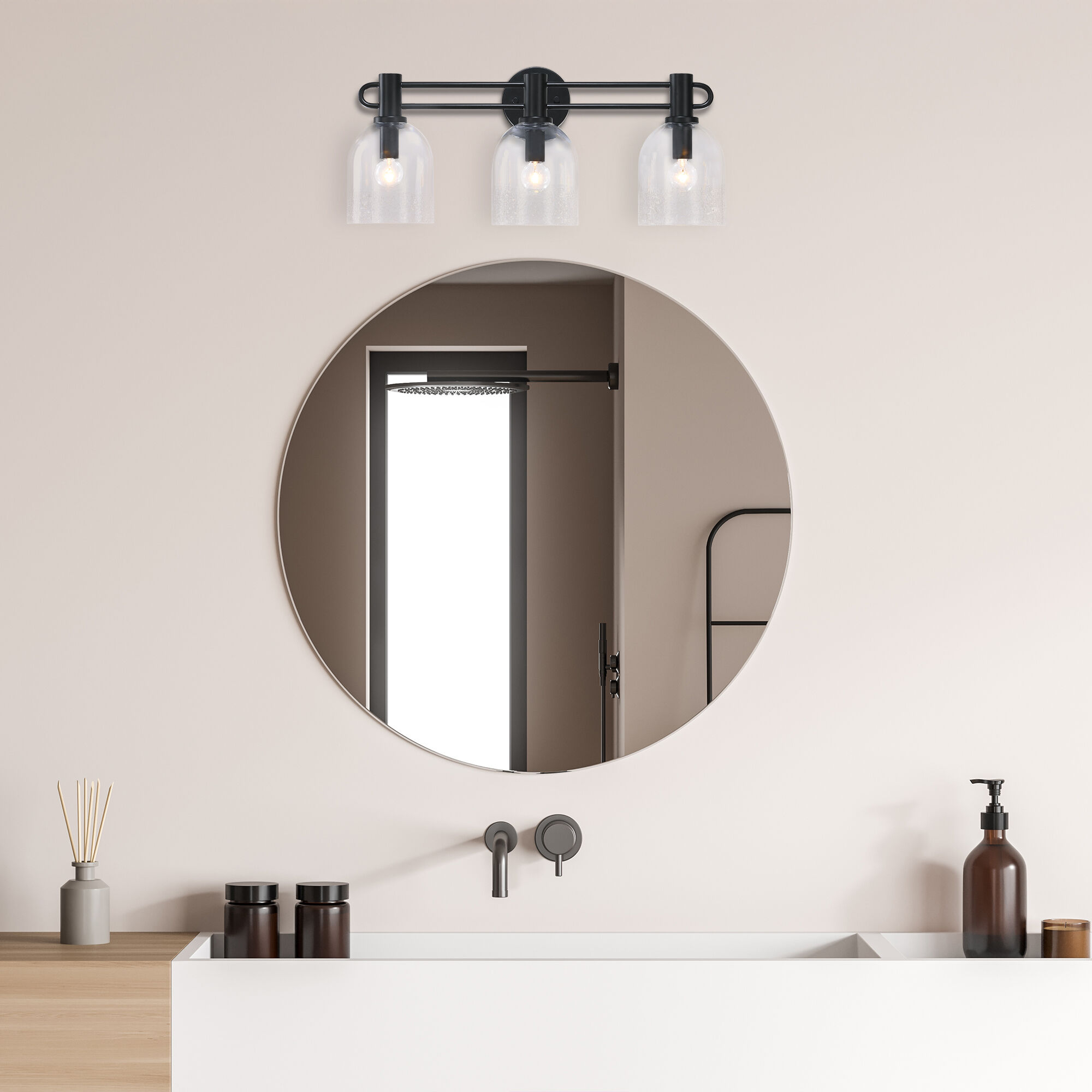 Astra LED 24 inch Matte Black Vanity Wall Light