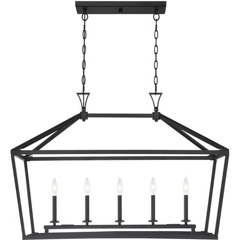 Townsend 5 Light 44 inch Matte Black Linear Chandelier Ceiling Light