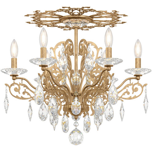 Filigrae 6 Light French Gold Semi-Flush Mount Ceiling Light